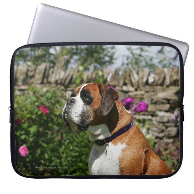 Boxer Dog in the Flowers Laptop Sleeve (Front)