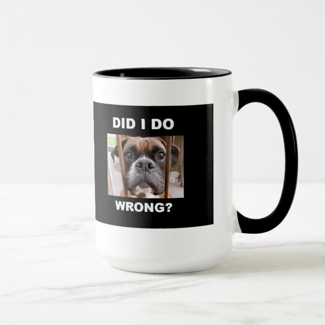 Boxer Dog In Trouble Mug (Right)