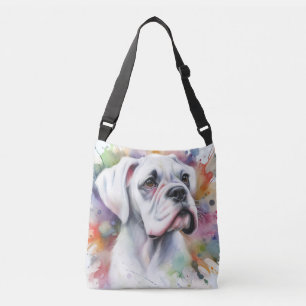 Boxer Dog Joy Ink-Spattered Whimsical Boxer ❤ Crossbody Bag