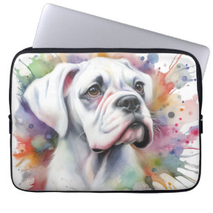 Boxer Dog Joy Ink-Spattered Whimsical Boxer ❤ Laptop Sleeve