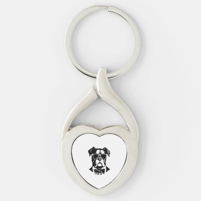 Boxer Dog Key Ring (Front)