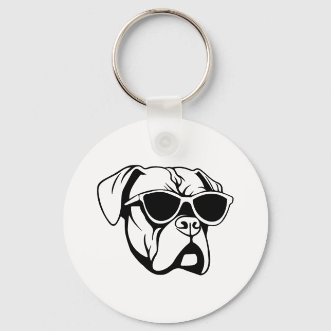 Boxer Dog Key Ring (Front)