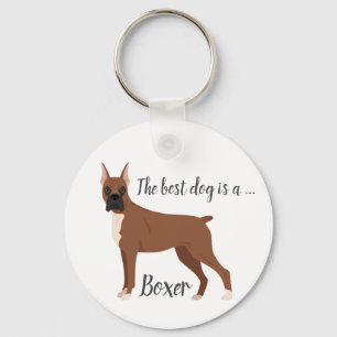 Boxer dog key ring