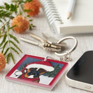 Boxer Dog Key Ring