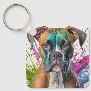 Boxer Dog Key Ring
