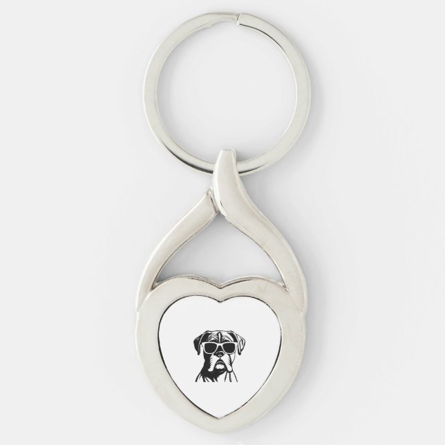 Boxer Dog Key Ring (Front)