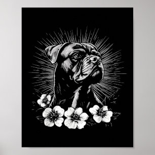 Boxer Dog Lover Retro Style Tattoo _1  Poster
