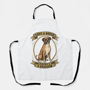 Boxer Dog Lover Shirt Vintage Engraving Funny Pet  Apron