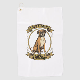 Boxer Dog Lover Shirt Vintage Engraving Funny Pet  Golf Towel
