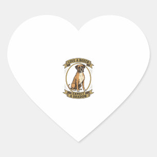 Boxer Dog Lover Shirt Vintage Engraving Funny Pet  Heart Sticker
