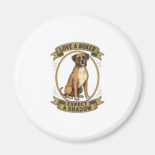 Boxer Dog Lover Shirt Vintage Engraving Funny Pet  Magnet