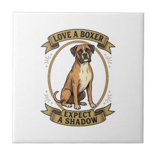 Boxer Dog Lover Shirt Vintage Engraving Funny Pet Tile