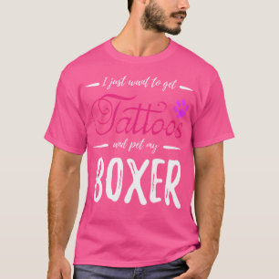 Boxer Dog Lover Tattoo Funny Dog Mum Idea T-Shirt