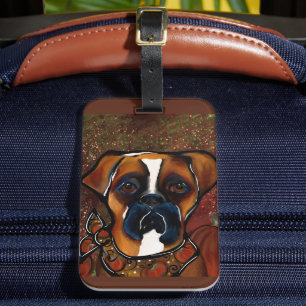 Boxer Dog Luggage Tag