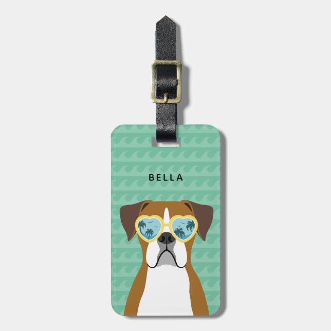 Boxer Dog Luggage Tags (Front Vertical)