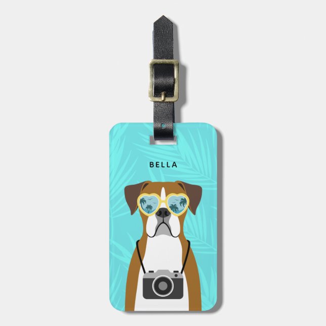 Boxer Dog Luggage Tags (Front Vertical)