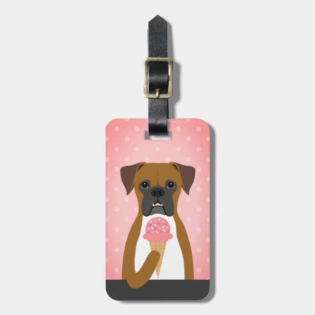Boxer Dog Luggage Tags (Front Vertical)