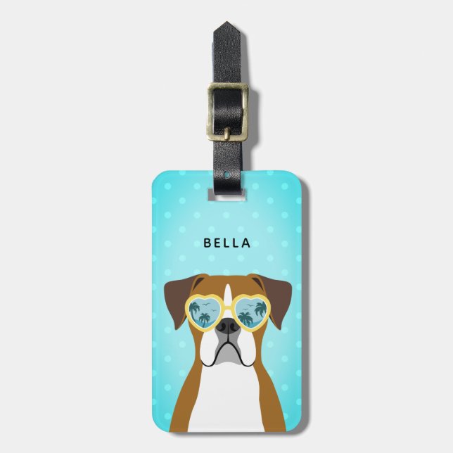 Boxer Dog Luggage Tags (Front Vertical)