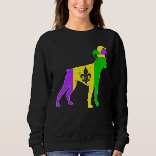 Boxer Dog Mardi Gras Carnivals Funny Puppy Jester Sweatshirt