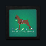 Boxer Dog Merry Christmas Design Gift Box<br><div class="desc">Boxer dog Christmas design. This silhouette can also represent: Boxer,  German Deutscher,  Banter,  Bulldogge,  Bulldog,  Brabanter,  Bullenbeiser,  Portugese Pointer,  Perdigueiro Portugues,  Portuguese Pointing Dog,  hound,  bull baiting,  working dog,  guard dog,  guardian,  fawn,  brindle,  brachycephalic,  stocky,  muscular,  powerful,  service dog,  therapy dog,  mastiff,  American Bulldog,  Continental Bulldog</div>