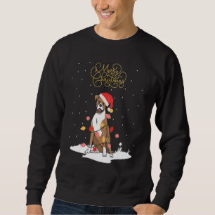 Boxer Dog Merry Christmas Xmas German Boxer Christ Sweatshirt