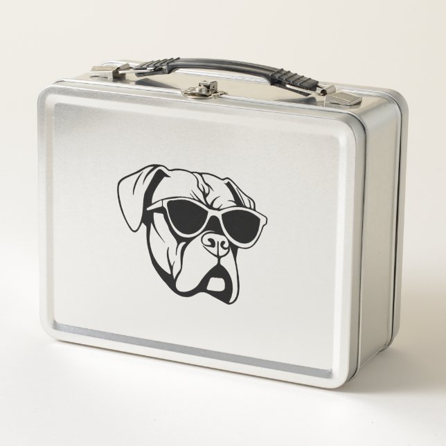 Boxer Dog Metal Lunch Box (Front)