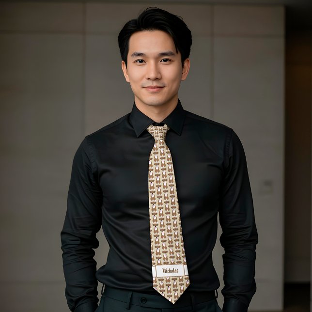 Boxer Dog Monogram Tie (Creator Uploaded)