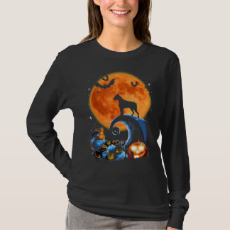 boxer dog moon pumpkin halloween costume gift T-Shirt