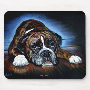 Boxer Dog Mousemat, Dog Tired Mouse Pad