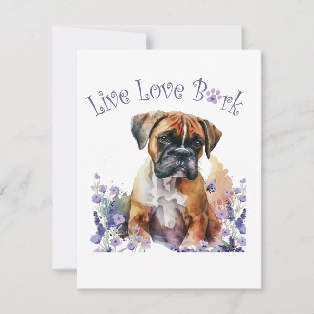 Boxer Dog Mum Floral Card (Front)