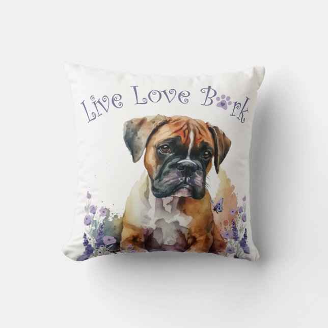 Boxer Dog Mum Floral Cushion (Front)