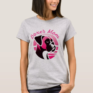 Boxer Dog Mum in Pink T-Shirt