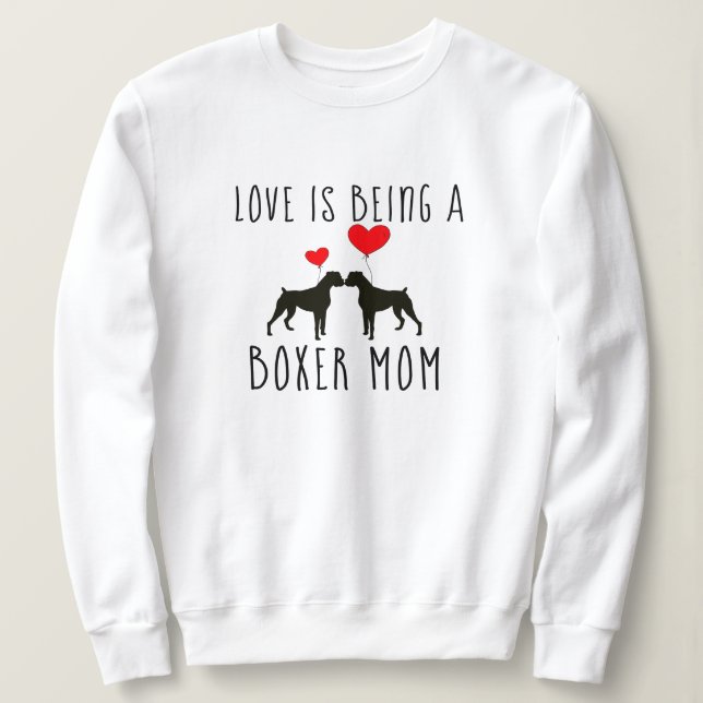 Boxer Dog Mum Shirts - Love is a Boxer Dog (Design Front)