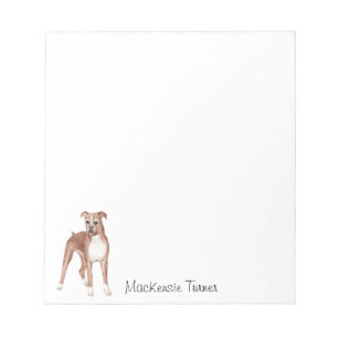 Boxer Dog Notepad Custom Watercolor Script