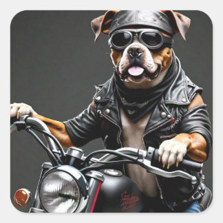 Boxer Dog on Motorcycle Sticker