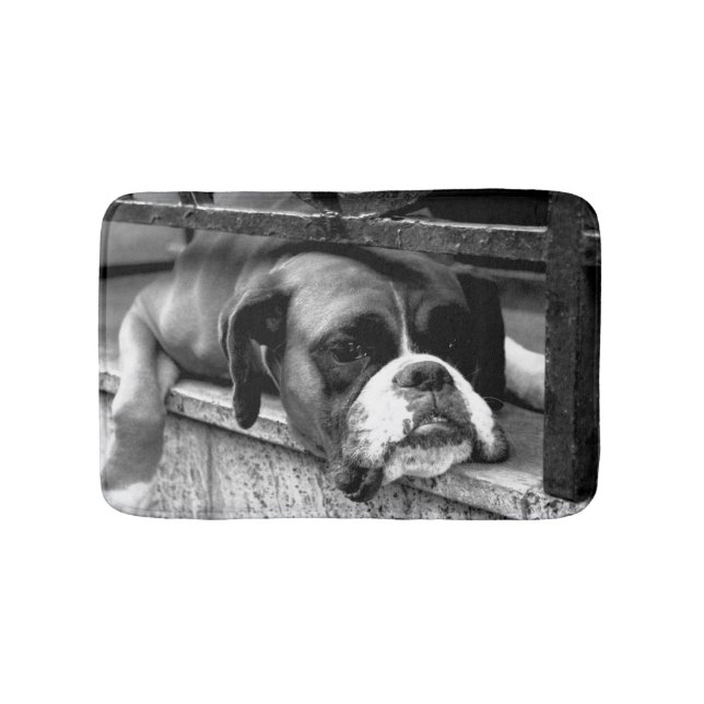 Boxer Dog On Windowsill bmcnm Bath Mat (Front)