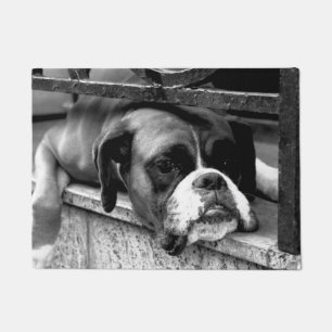 Boxer Dog On Windowsill dmm Doormat