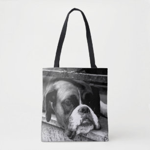 Boxer Dog On Windowsill stm Tote Bag