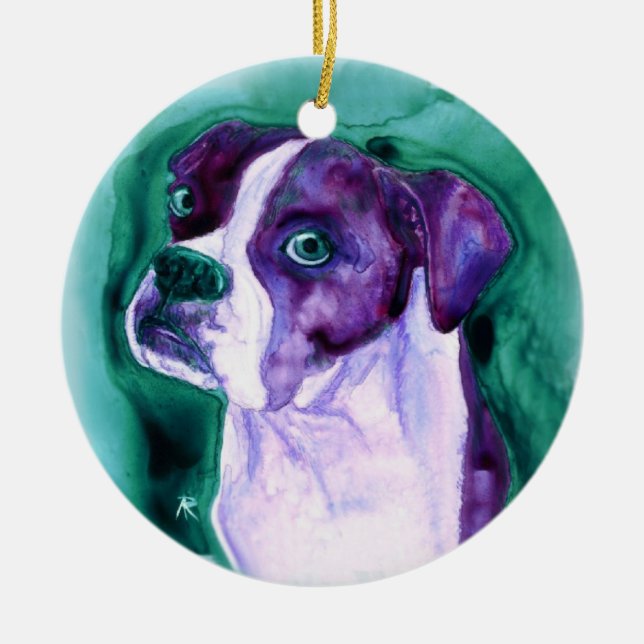 Boxer Dog Ornament - "Not Me" (Front)