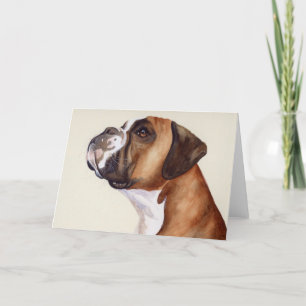 Boxer Dog Painted in Watercolour Holiday Card