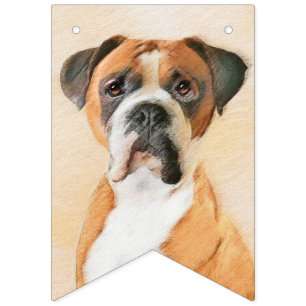 Boxer Dog Painting Uncropped Original Animal Art Bunting