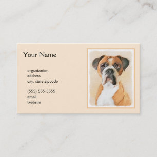 Boxer Dog Painting Uncropped Original Animal Art Business Card