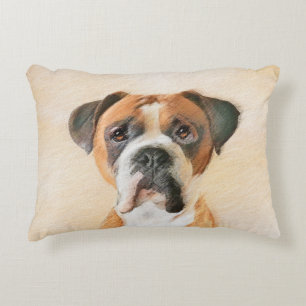 Boxer Dog Painting Uncropped Original Animal Art Decorative Cushion