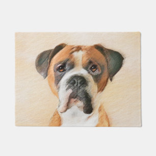 Boxer Dog Painting Uncropped Original Animal Art Doormat