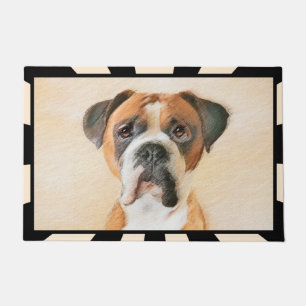 Boxer Dog Painting Uncropped Original Animal Art Doormat