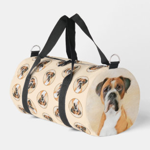 Boxer Dog Painting Uncropped Original Animal Art Duffle Bag