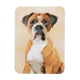 Boxer Dog Painting Uncropped Original Animal Art Magnet