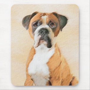 Boxer Dog Painting Uncropped Original Animal Art Mouse Pad