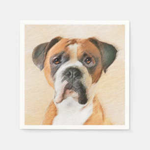 Boxer Dog Painting Uncropped Original Animal Art Napkin