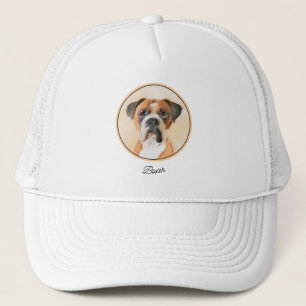 Boxer Dog Painting Uncropped Original Animal Art Trucker Hat